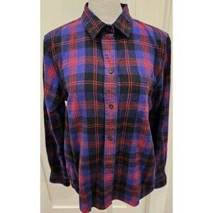 LL Bean Women’s Relaxed Fit Scotch Plaid Flannel Tunic Shirt (Size S Petite)